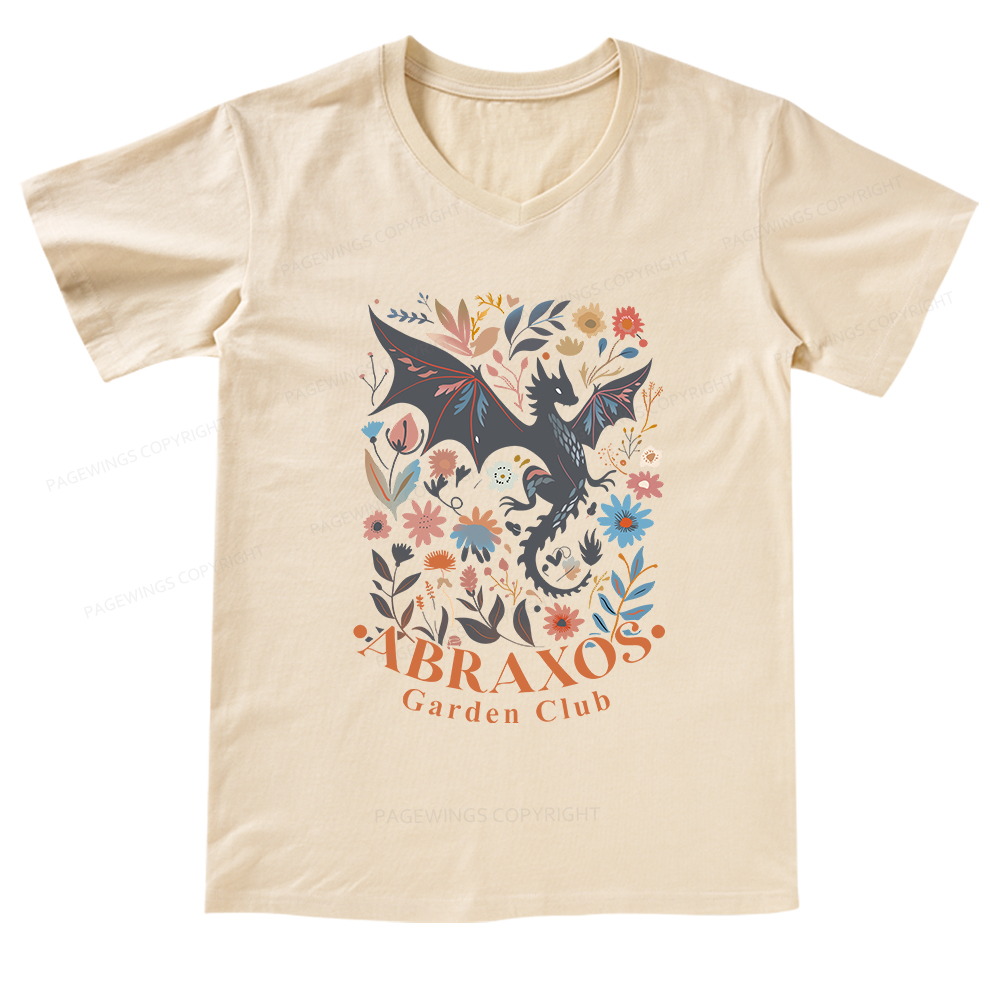 Pagewings Abraxos Flower V-neck T-shirt