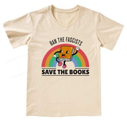 Pagewings Ban The Fascists Save The Books Shirt V-neck T-shirt