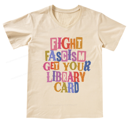 Pagewings Get Your Library Card V-neck T-shirt