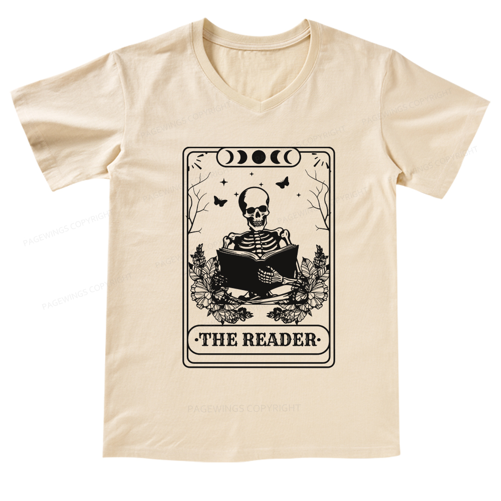 Pagewings The Reader V-neck T-shirt