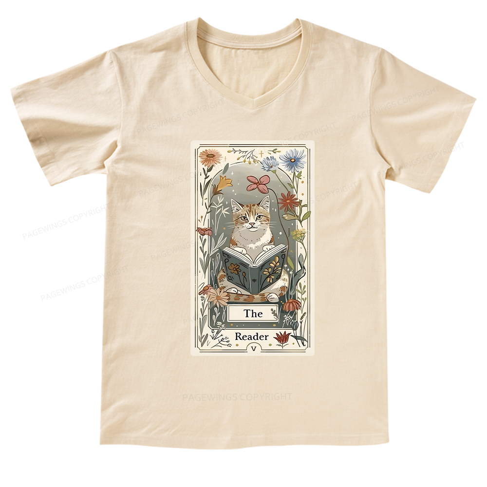 Pagewings The Reader V-neck T-shirt 