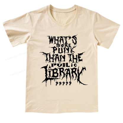 Pagewings What's More Punk Than The Public Library V-neck T-shirt