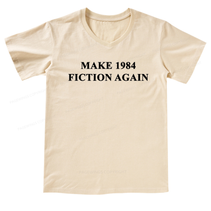 Pagewings Make 1984  Fiction Again V-neck T-shirt