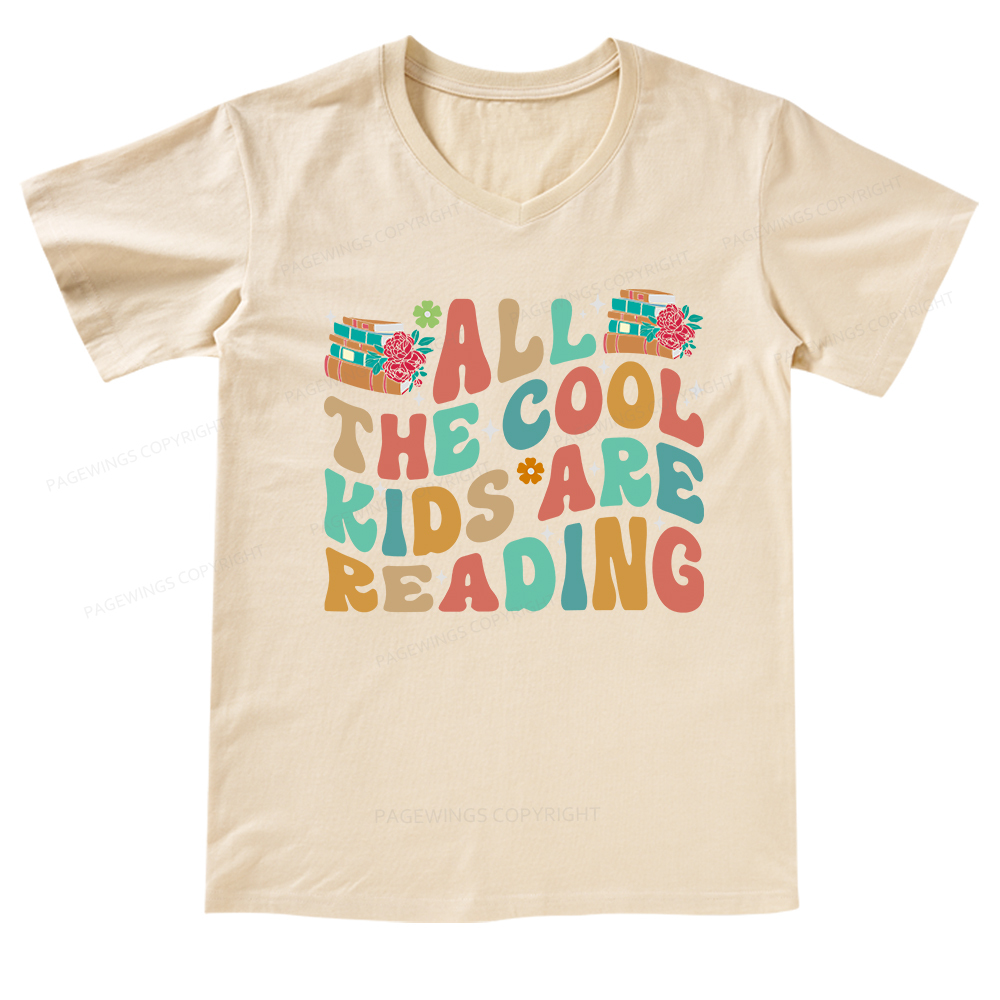 Pagewings All The Cool Kids Are Reading V-neck T-shirt