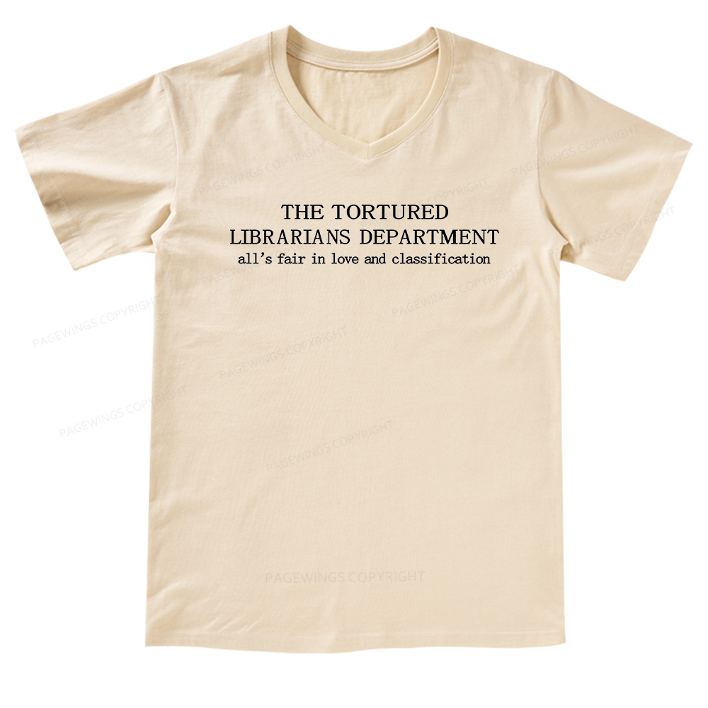 Pagewings The Tortured Librarians Departmen V-neck T-shirt