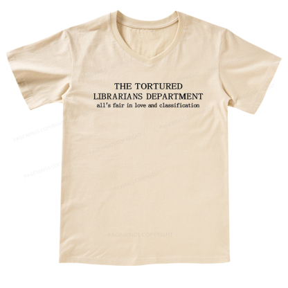 Pagewings The Tortured Librarians Departmen V-neck T-shirt