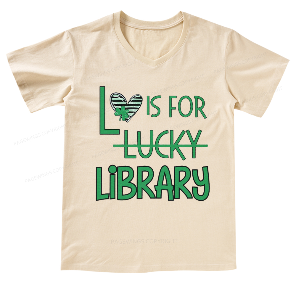 Pagewings St Patricks Day Librarian Tshirt Shirt V-neck T-shirt