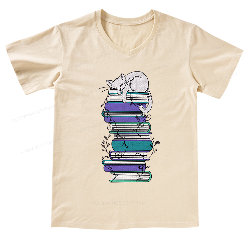 Pagewings Books V-neck T-shirt