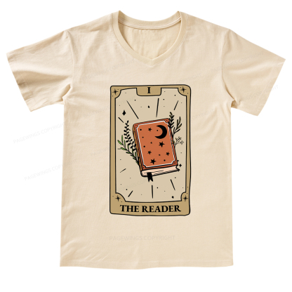 Pagewings The Reader Tarot Card V-neck T-shirt
