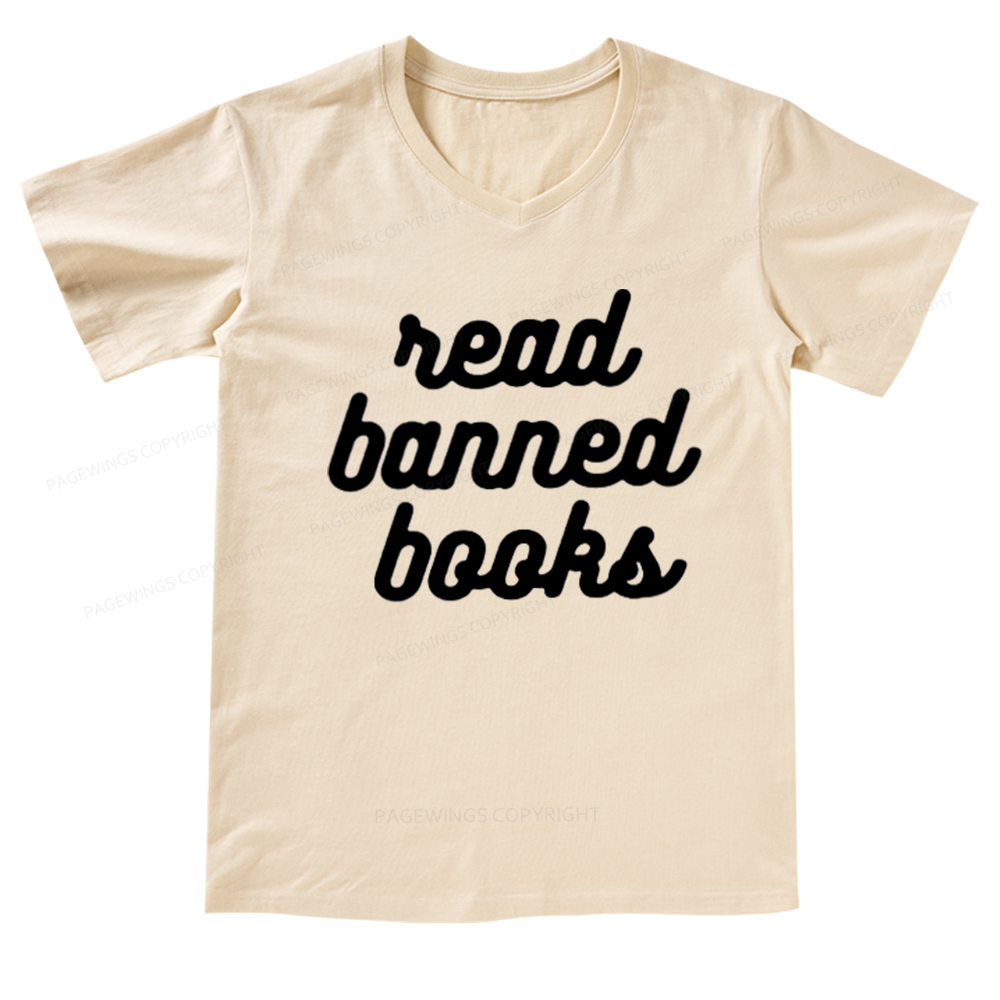 Pagewings Read Banned Books V-neck T-shirt