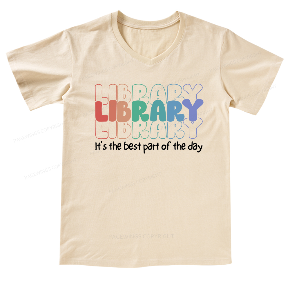 Pagewings School Librarian Shirt, Library Shirt V-neck T-shirt