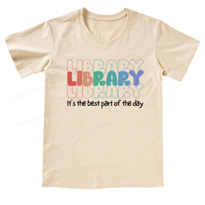Pagewings School Librarian Shirt, Library Shirt V-neck T-shirt