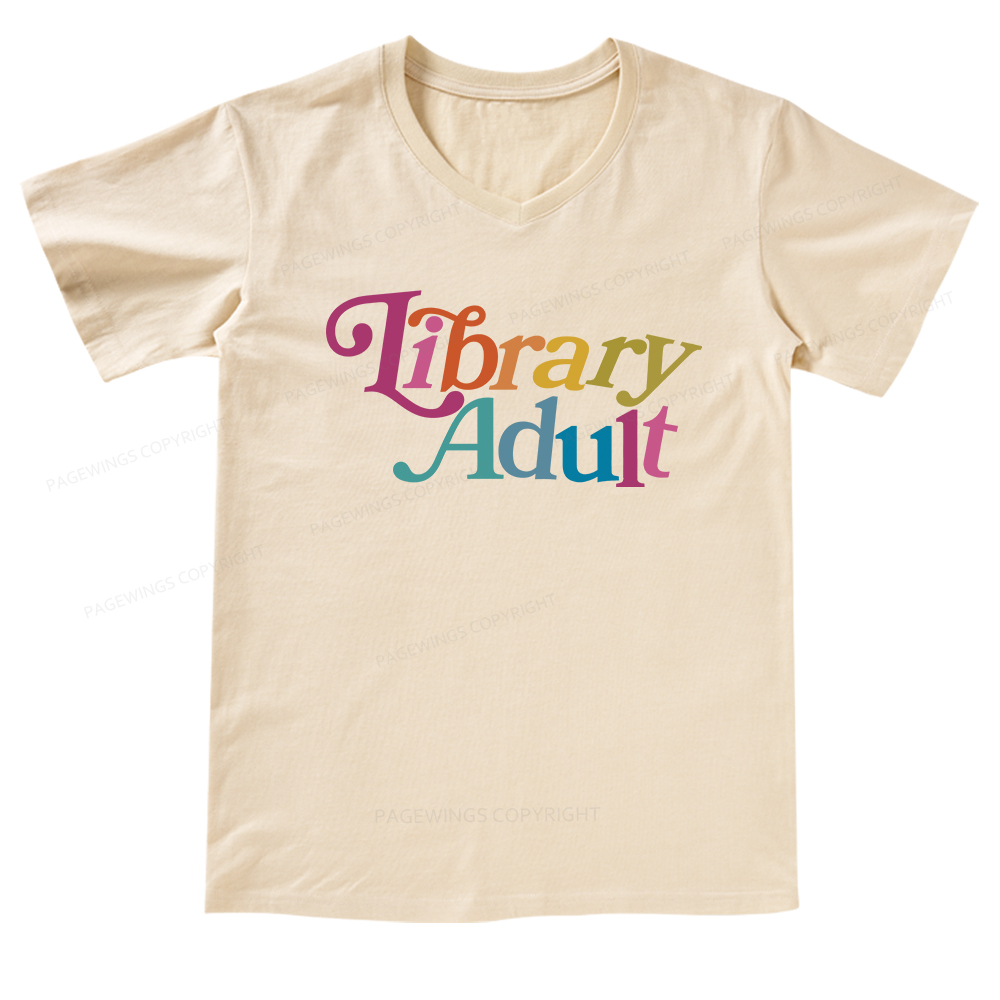Pagewings Library Adult, Library Kid V-neck T-shirt