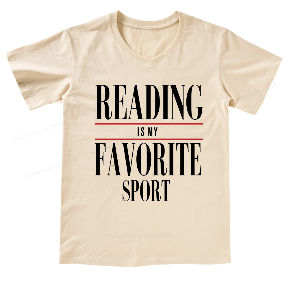 Pagewings Reading Is My Favorite Sport V-neck T-shirt