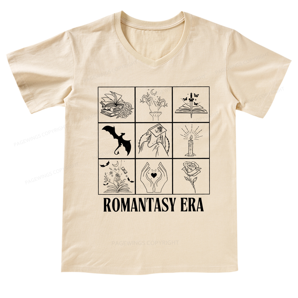 Pagewings Romantasy Era Book Shirt Comfort Colors V-neck T-shirt
