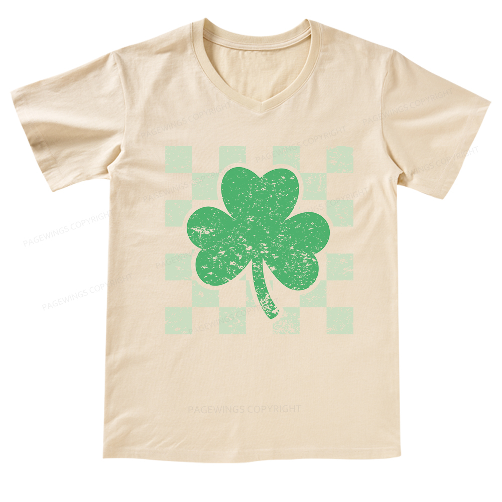 Pagewings St Patrick's Shirt, Shamrock Shirt V-neck T-shirt