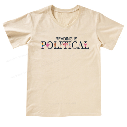 Pagewings Reading is Political Comfort Colors Fantasys V-neck T-shirt
