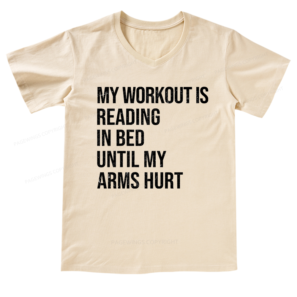 Pagewings My Workout Reading V-neck T-shirt