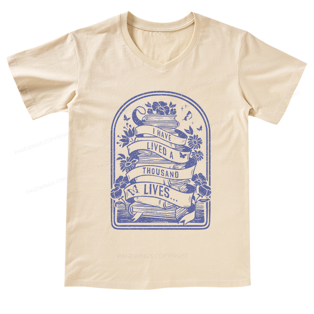 Pagewings Literature Shirt for Bibliophiles V-neck T-shirt