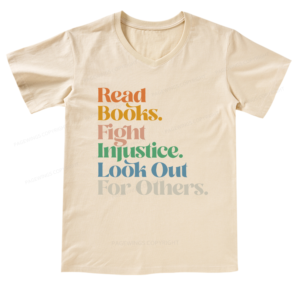 Pagewings Read Banned Books Social Justice Shirt  V-neck T-shirt