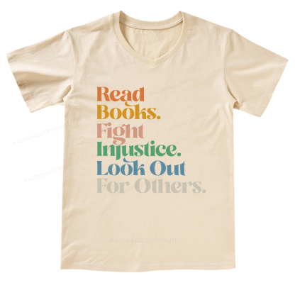 Pagewings Read Banned Books Social Justice Shirt  V-neck T-shirt