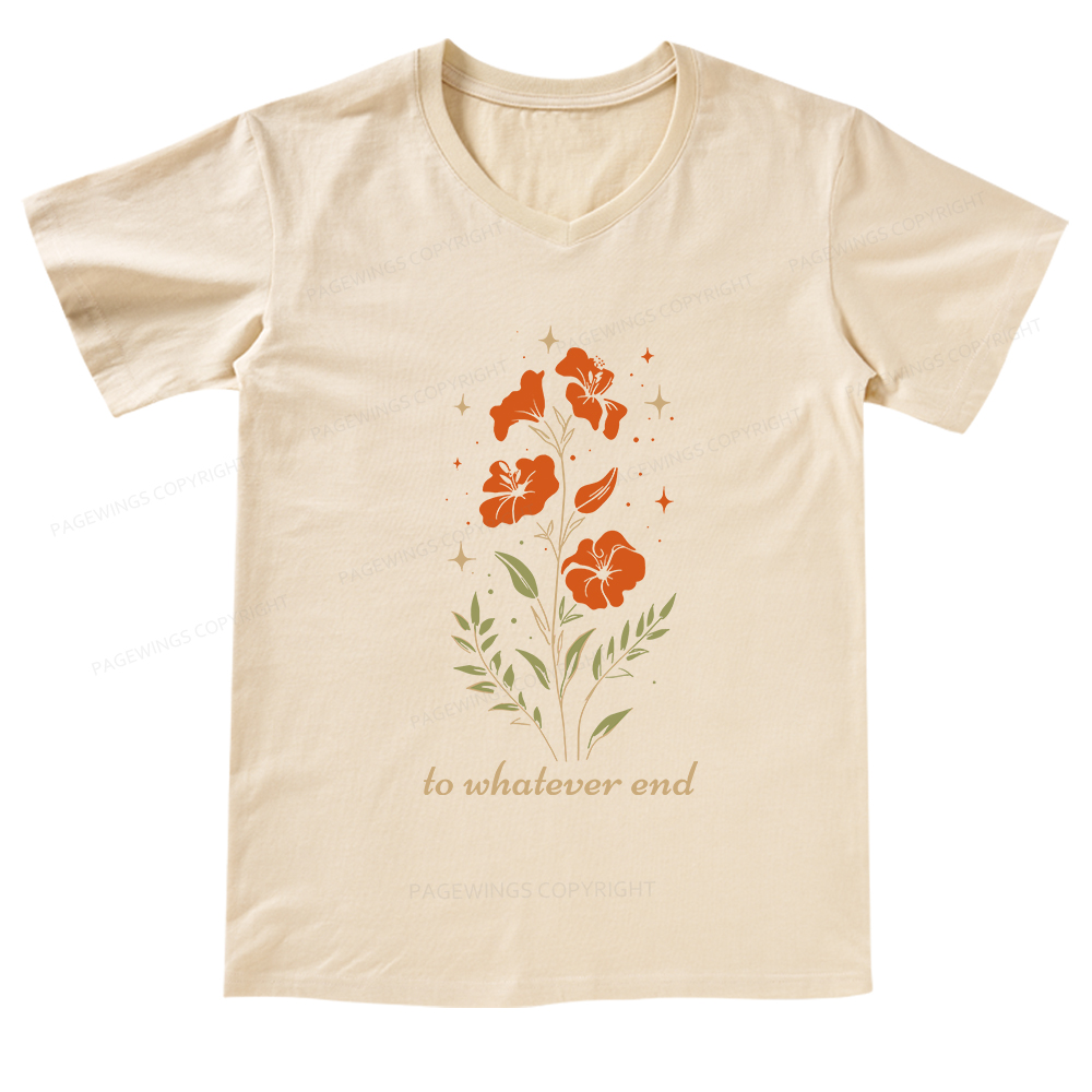 Pagewings Throne of Glass To Whatever End V-neck T-shirt