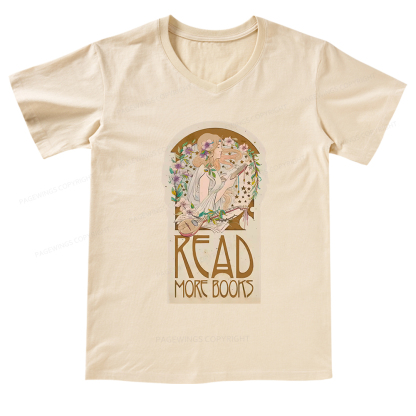 Pagewings Read More Books V-neck T-shirt