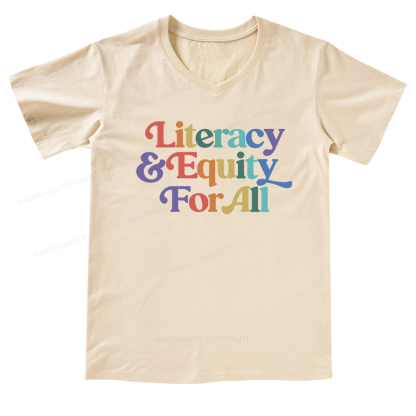 Pagewings Literacy & Equity For All V-neck T-shirt