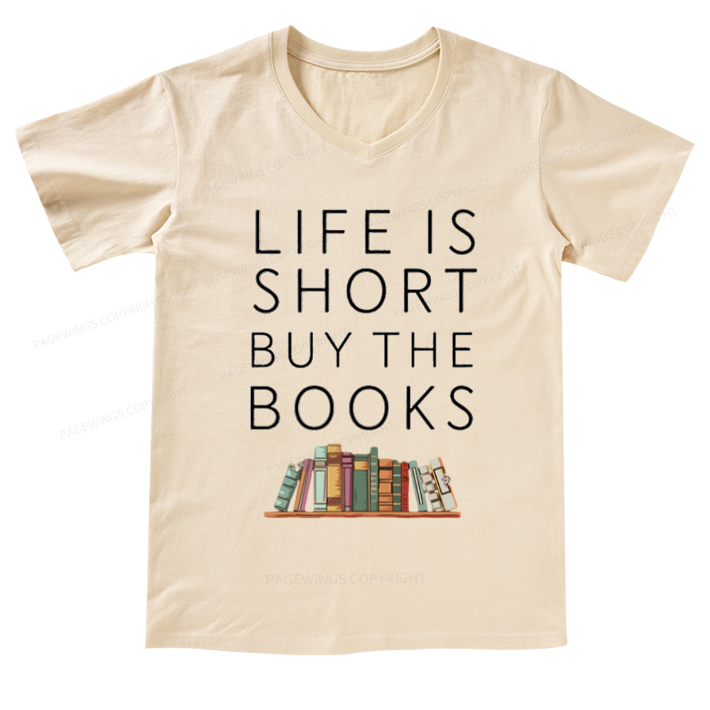 Pagewings Buy The Books V-neck T-shirt