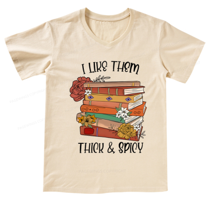 Pagewings Spicy Books Shirt, Spicy Reader V-neck T-shirt