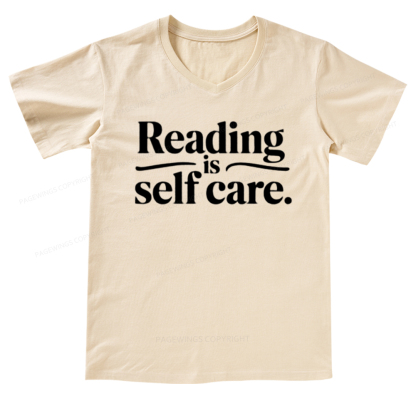 Pagewings Reading Self Care V-neck T-shirt