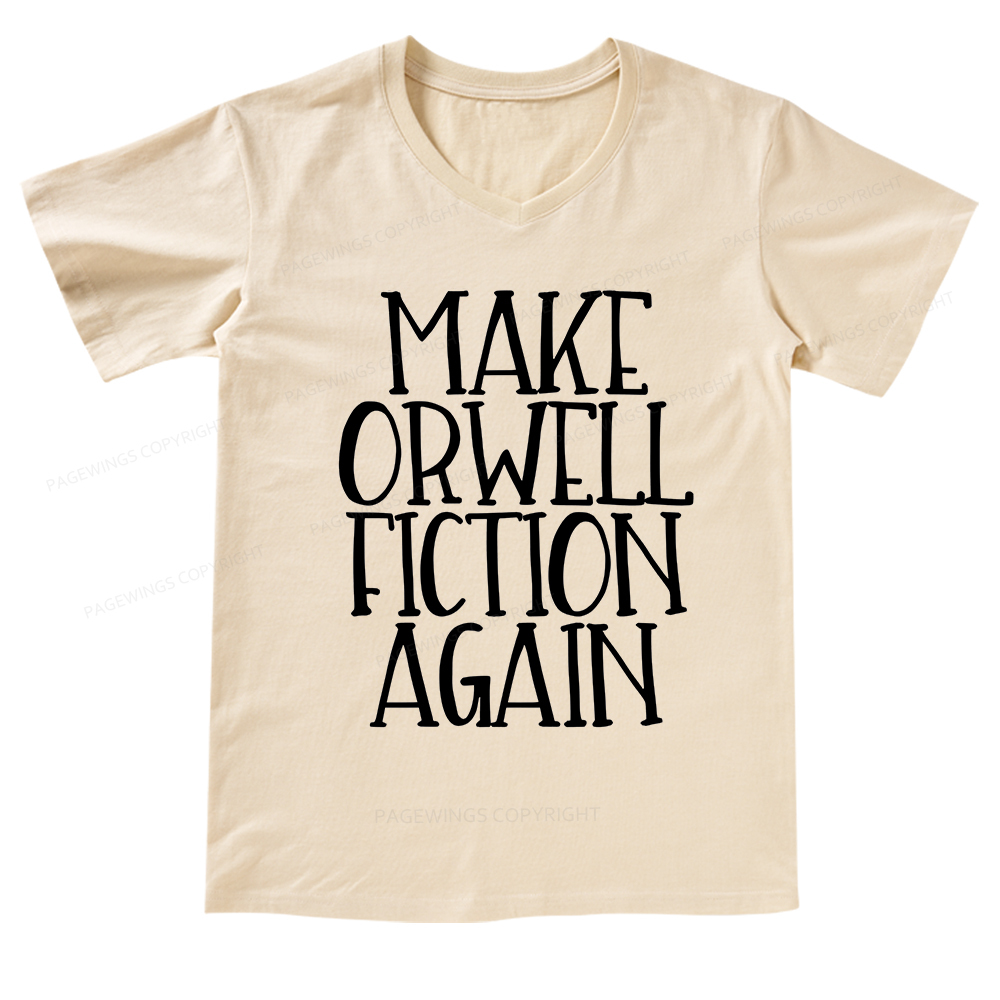 Pagewings Make Orwell Fiction Again V-neck T-shirt