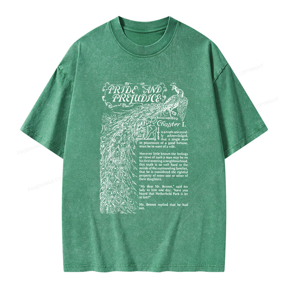 Pagewings Pride and Prejudice Unisex Washed T-shirt