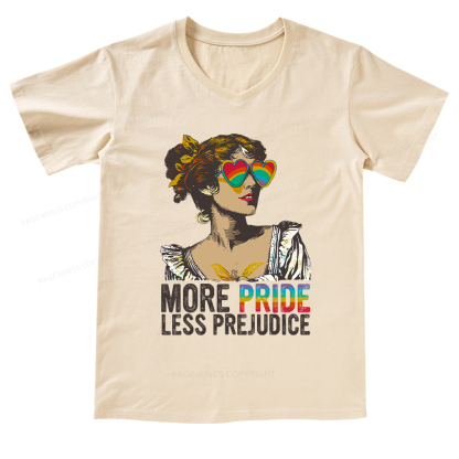 Pagewings More Pride Less Prejudice V-neck T-shirt