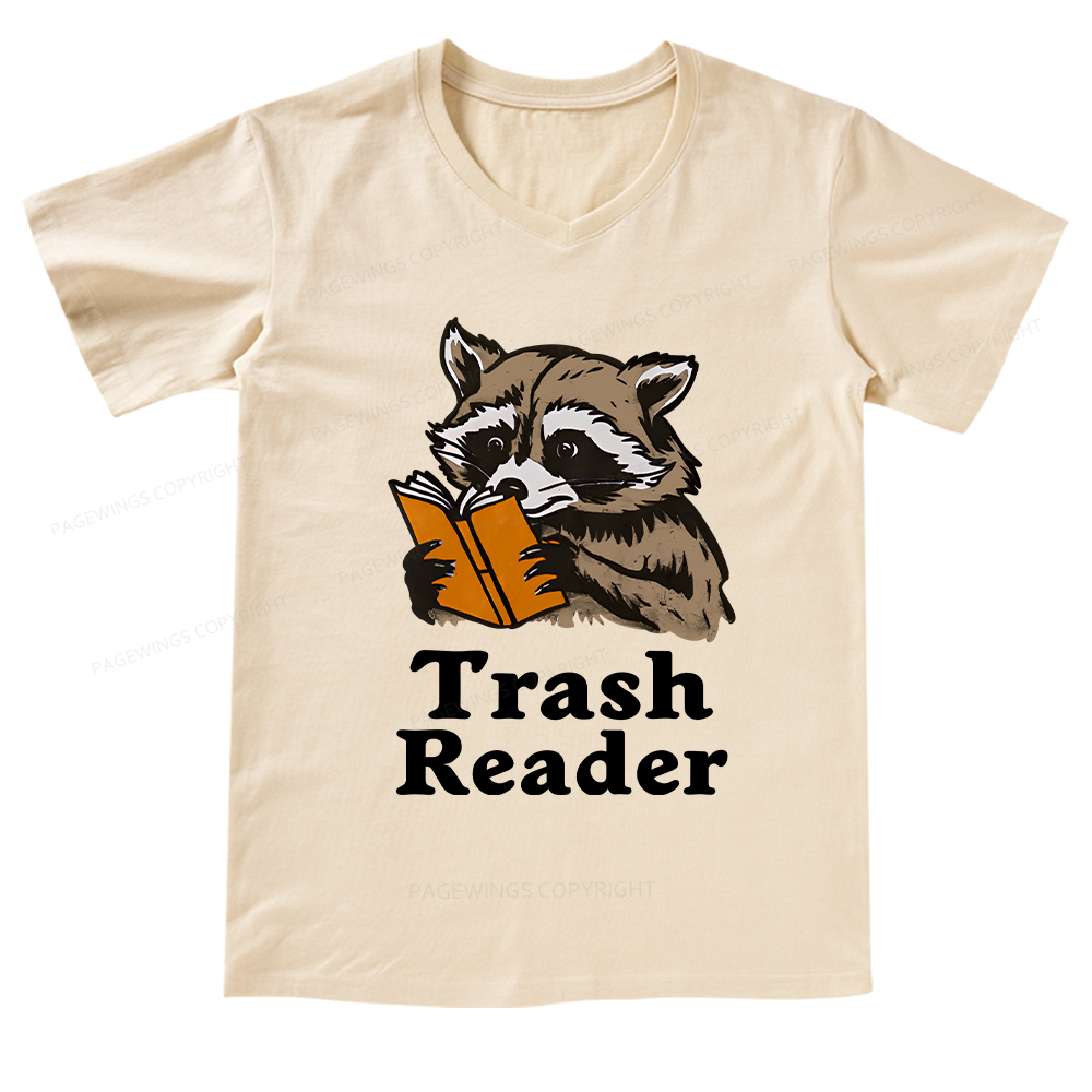 Pagewings Trash Reader V-neck T-shirt
