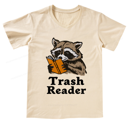 Pagewings Trash Reader V-neck T-shirt