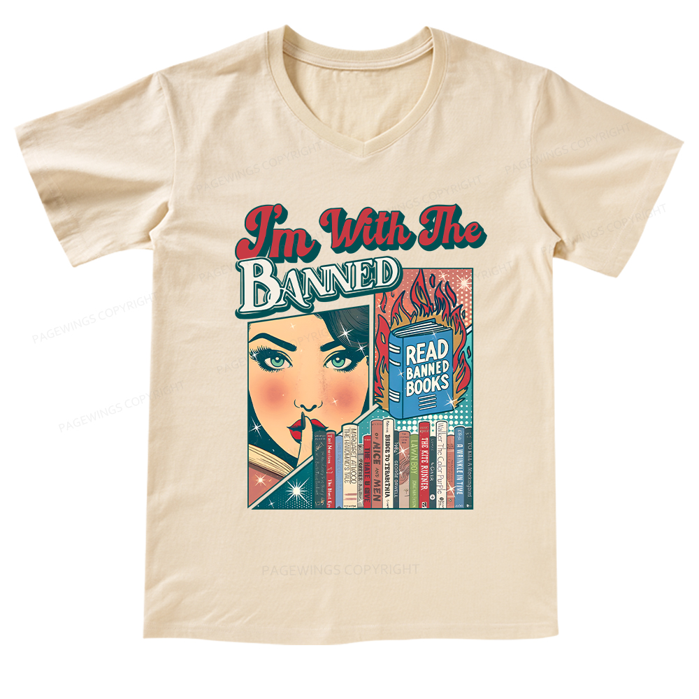 Pagewings I’m With the Banned V-neck T-shirt