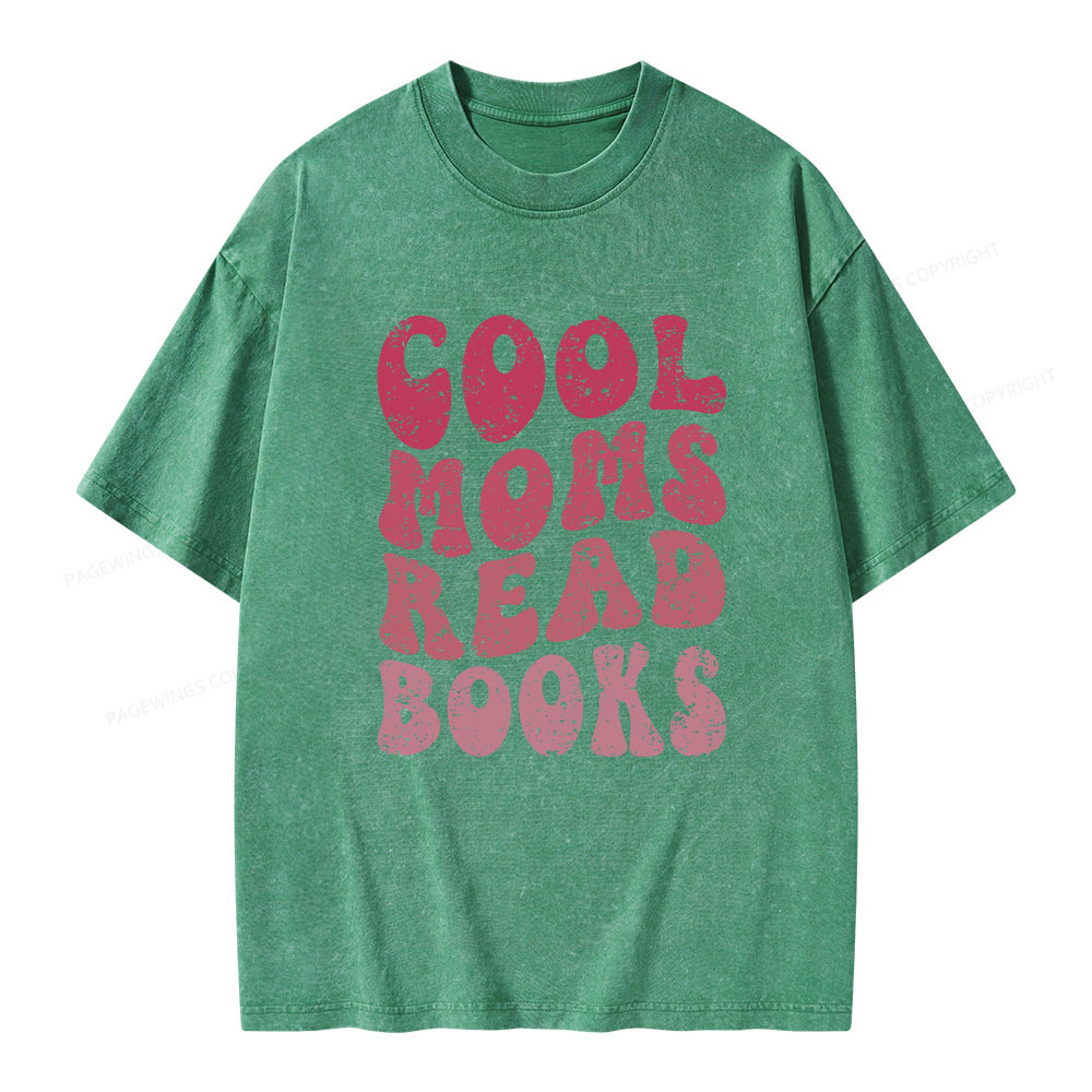 Pagewings Cool Moms Read Books Unisex Washed T-shirt