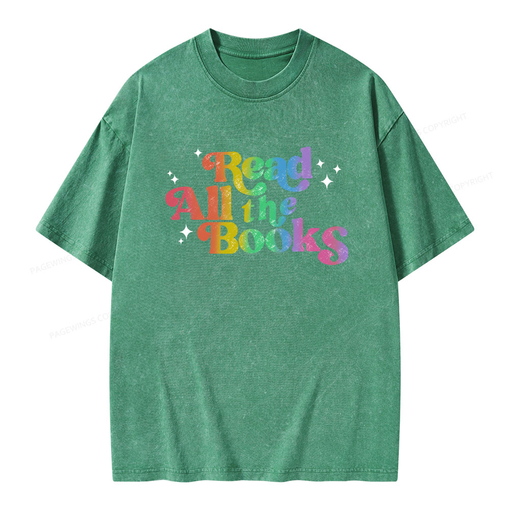 Pagewings Read All the Books Unisex Washed T-shirt