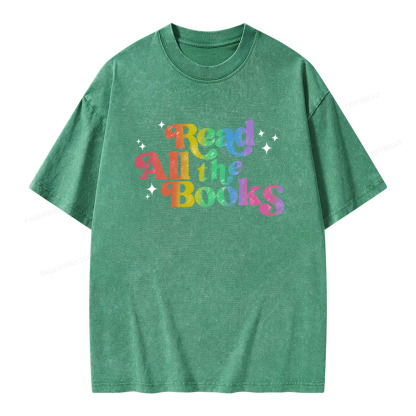 Pagewings Read All the Books Unisex Washed T-shirt