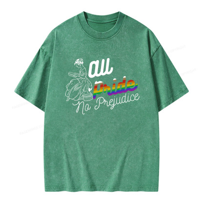 Pagewings All Pride, No Prejudice Unisex Washed T-shirt