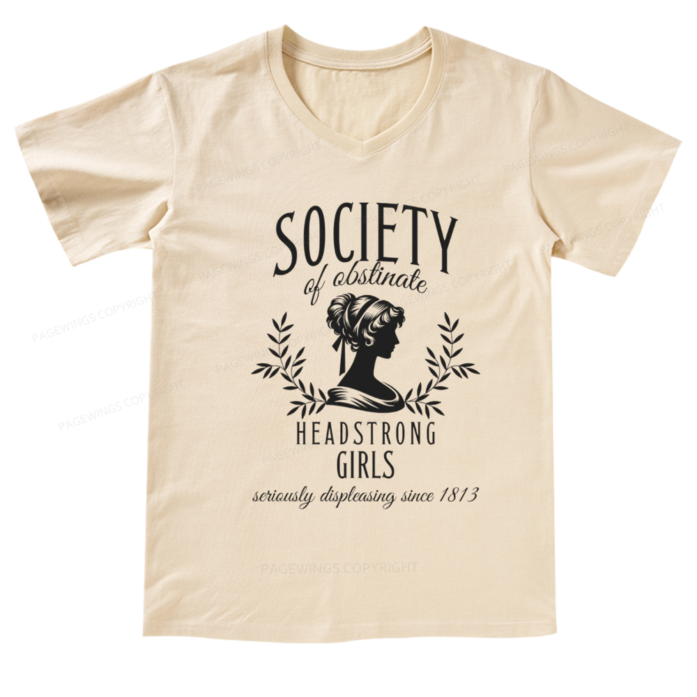 Pagewings Society Of Obstinate Headstrong Girls V-neck T-shirt