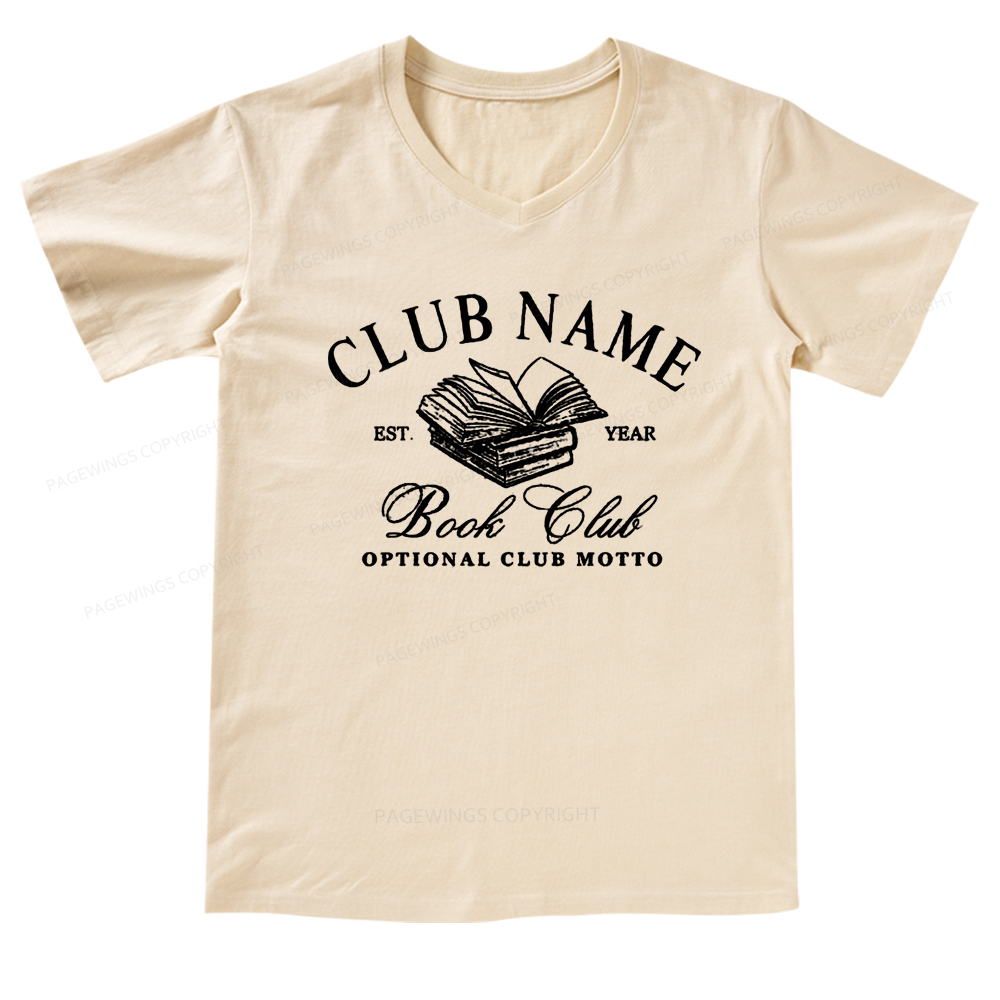 Pagewings Personalized Book Club V-neck T-shirt