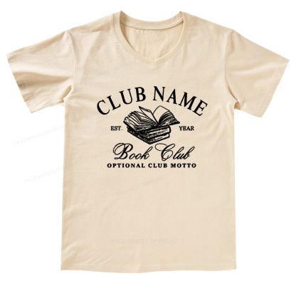 Pagewings Personalized Book Club V-neck T-shirt