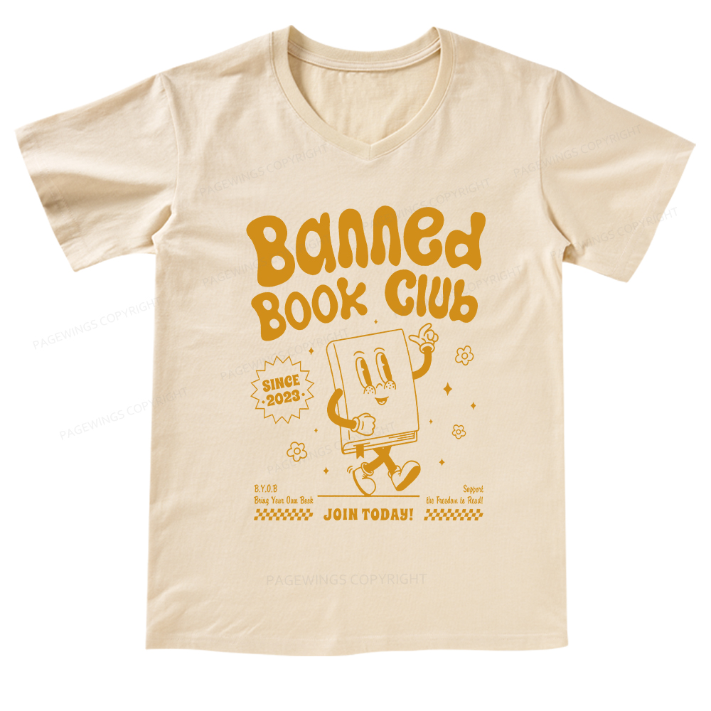 Pagewings Banned Book Club V-neck T-shirt