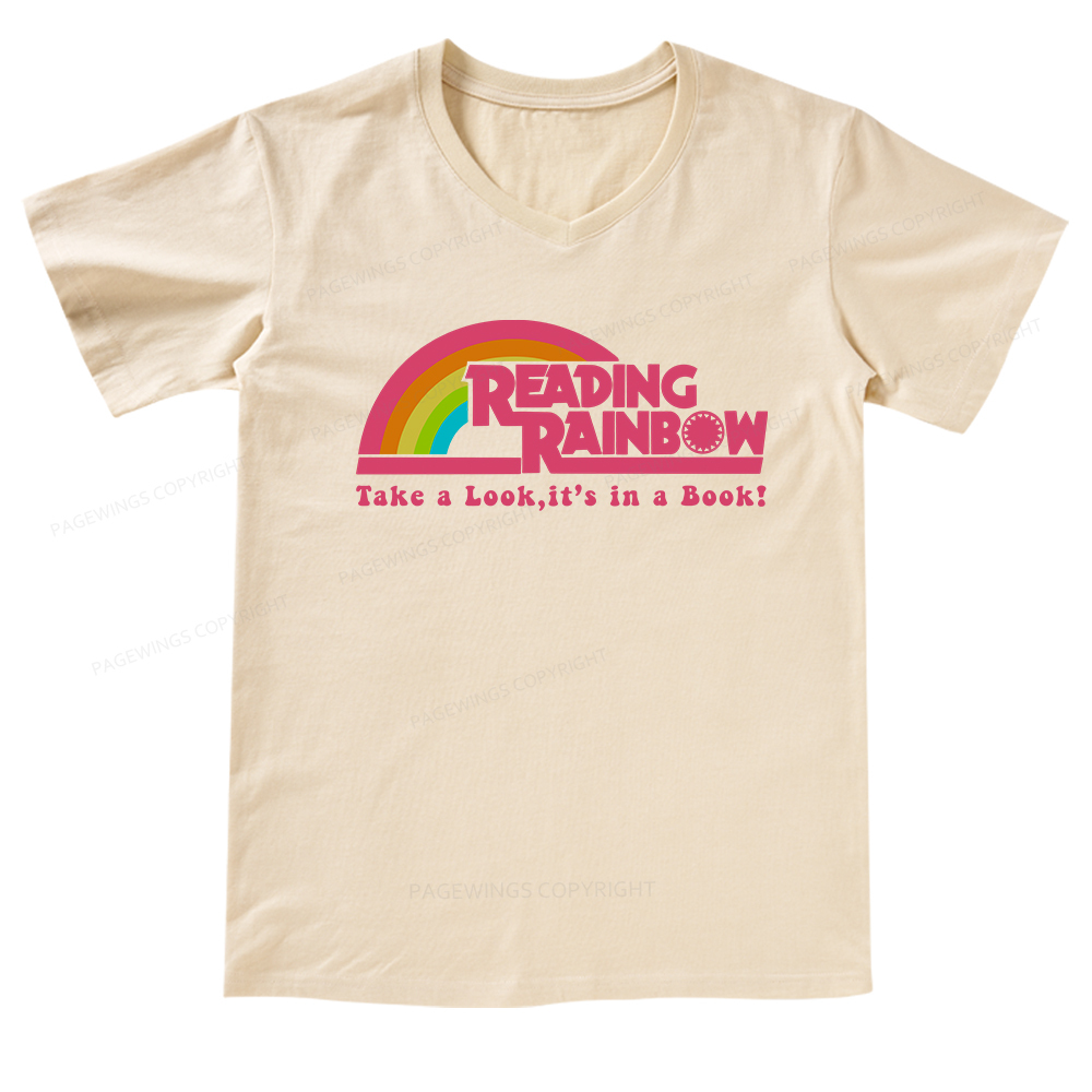 Pagewings Take a Look it's in a Book V-neck T-shirt