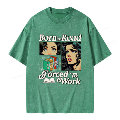 Pagewings  Born To Read Bookish Unisex Washed T-shirt