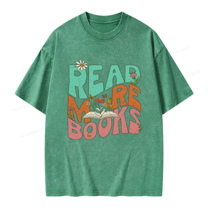 Pagewings Read More Books Unisex Washed T-shirt