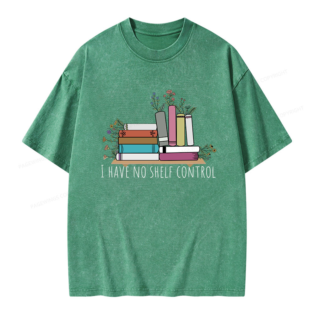 Pagewings I Have No Shelf Control Unisex Washed T-shirt