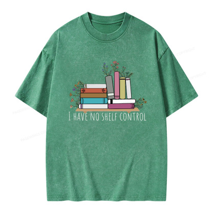Pagewings I Have No Shelf Control Unisex Washed T-shirt